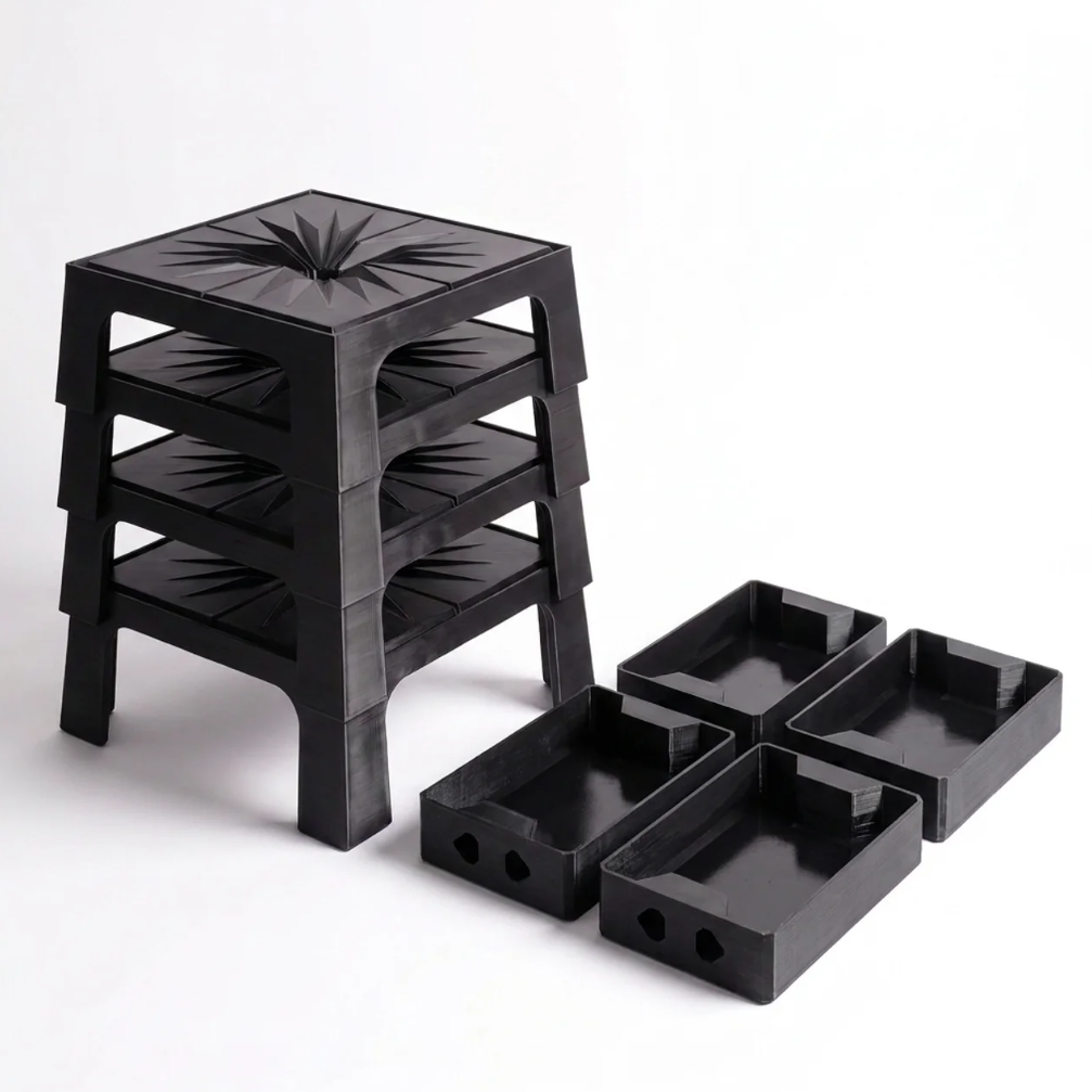 HEX-GROW-DRAIN-4er Set mit Wanne