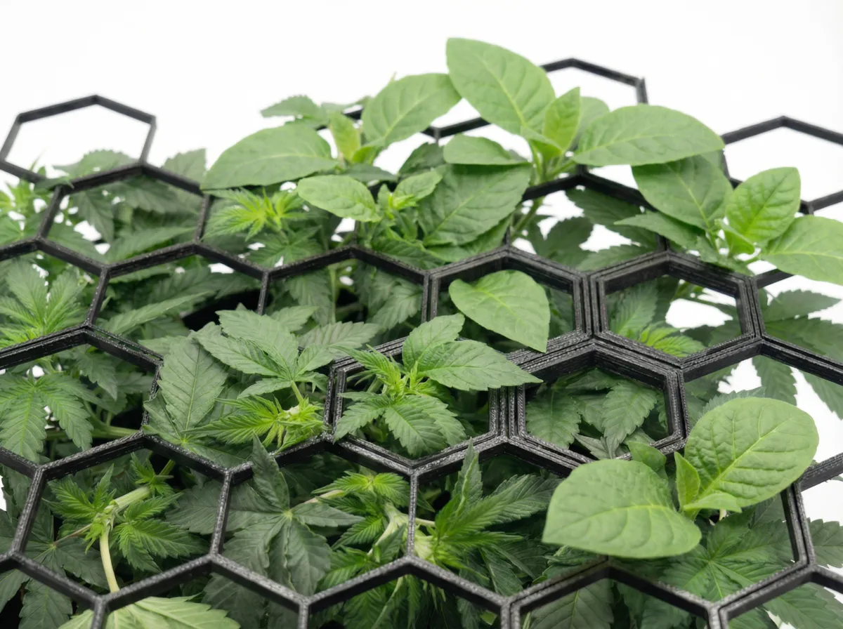 SCROG net with plants